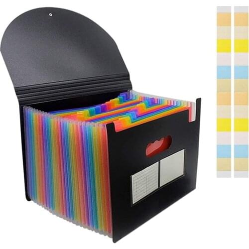 24 Compartments Document Folder, Sorting Folder with Lid, Expandable File Folder, Document Organizer for Filing