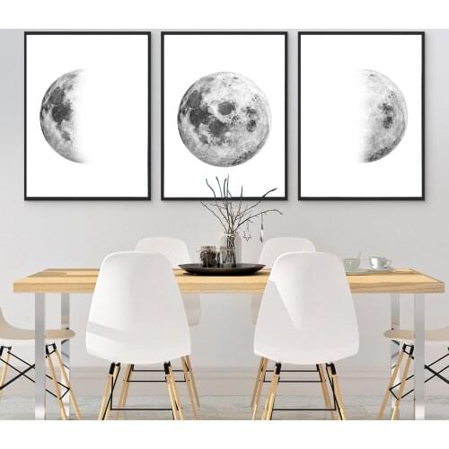 Moon Phase Posters and Prints Boys Bedroom Wall Art Moon Lunar Photography Canvas Painting Wall Pictures Living Room Home Decor