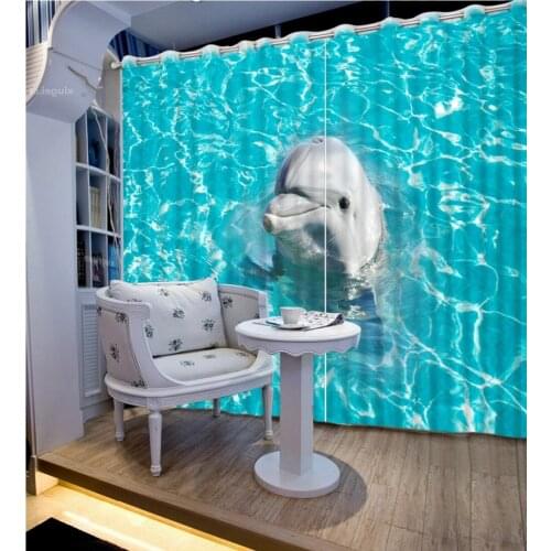 Blue Curtains Luxury Blackout 3D Window Curtains For Living Room Bedroom Drapes Cortinas Rideaux Customized size Cushions cover