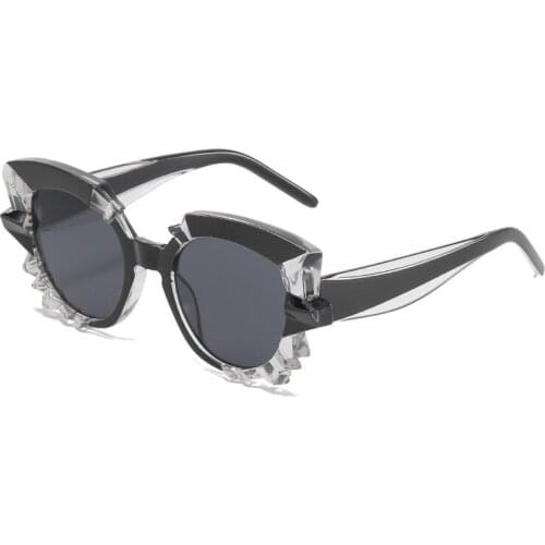 New trendy fashion cat eye sunglasses polygon water chestnut multicolor retro sunglasses women street shooting catwalk glasses