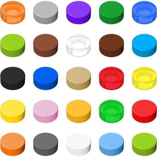 Building Blocks Parts 98138 Tile Round 1x1 Pixel Painting Materials 20pcs Compatible All Brands DIY Education Toys for Children