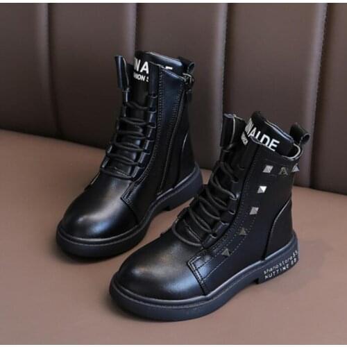 Children Warm Boys Girls Sneakers Boots Kids Baby Casual Sport Shoes Fashion Zip Soft Pu Leather Breathable Snow Martin Boot