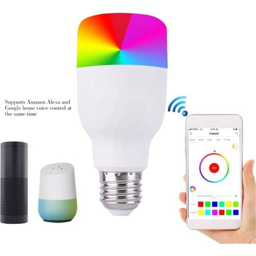 Wifi Smart Bulb Rgb Full Color Alexa Voice Remote Control Dimming E27 E26 B22 Light Bombilla Luminaria Lampada Lamp Bluetooth