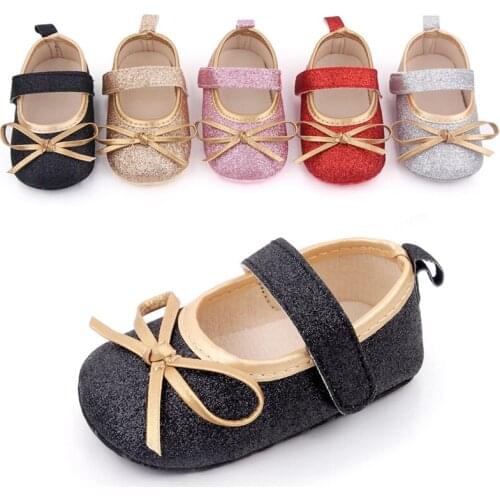 Spring Baby Girl Bowknot Princess Shoes Infant Cute Slim Flash Soft Sole Toddler Shoes Summer First Walkers