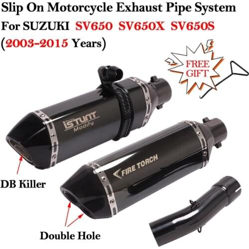 Slip On For SUZUKI SV650 SV 650X SV 650S 650 2003 - 2015 Motorcycle Exhaust Echappement Escape Moto DB Killer Muffler Link Pipe