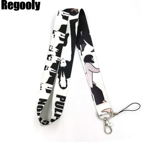 Pulp fiction funny Fashion simple keychain mobile phone neck lanyard key ID card mobile phone USB key lanyard straps