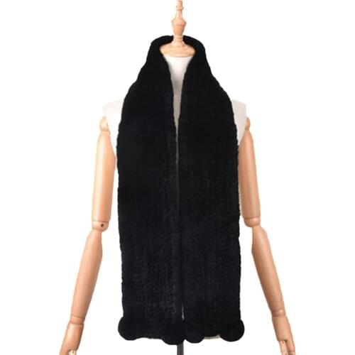 Women Real Rex Rabbit Fur Scarf For Men Winter Warm Neckerchief Unisex Handmade Fluffy Soft