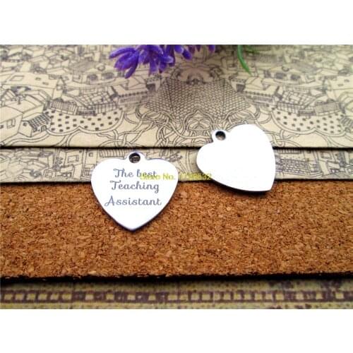 10pcs--stainless steel charms"the best teaching assistant"5 style for choosing DIY Charms Pendants