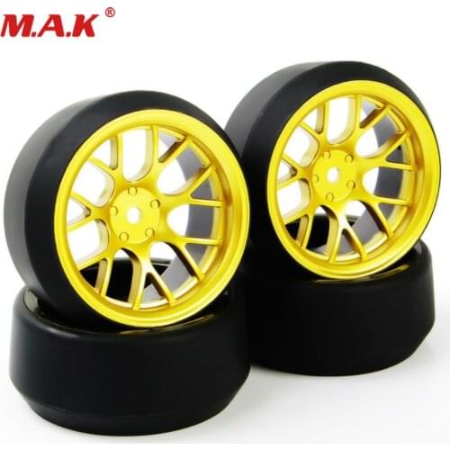 12mm Hex Car Parts Offset RC Drift Tires Wheel Rims Set 4Pcs DHG+PP0370 For HPI HSP 1:10 Drift Car Racing Car