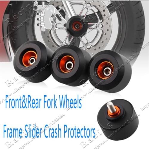 2018 Motorcycle Frame Slider For Duke 125 200 390 2018 Front and Rear Fork Wheel Frame Slider Crash Pads Falling Protection