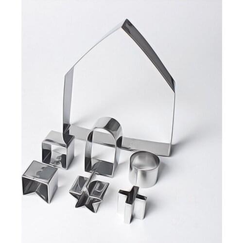 3D Stainless Steel Cookie Molds Diy Christmas Gingerbread House 10 Sets Of Baking Tools Biscuit Fondant Cutter Party Decor