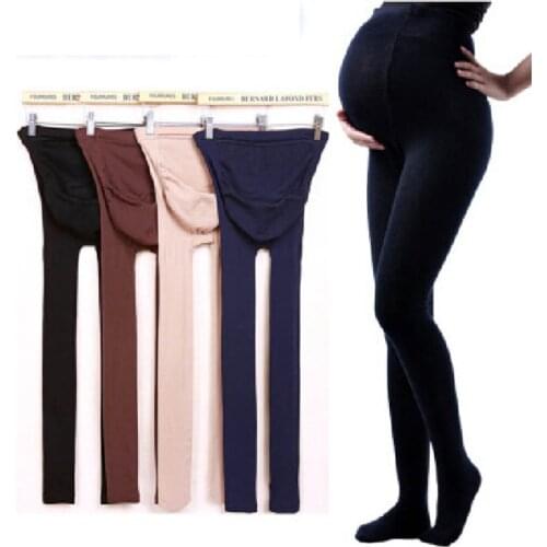 747# 320D 150G Autumn Spring Thick Velvet Maternity Tights Adjustable Elastic Waist Belly Pantyhose for Pregnant Women Legging