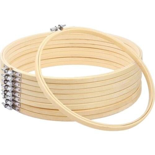 9 Pcs 10 Inch Embroidery Hoops Round Adjustable Bamboo Circle Cross Stitch Hoop Ring Bulk for Art Craft Handy Sewing