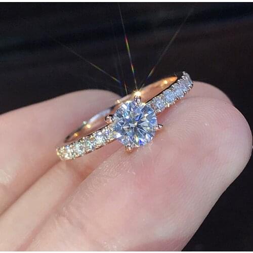 Noble Crystal Wedding Engagement Lord Of The One Rings For Women Fashion Luxurious Ring Size 5-11