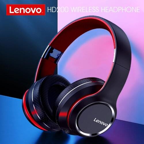 Lenovo HD200 Bluetooth Earphones Over-ear Foldable Computer Wireless Headphones Noise Cancellation HIFI Stereo Gaming Headset