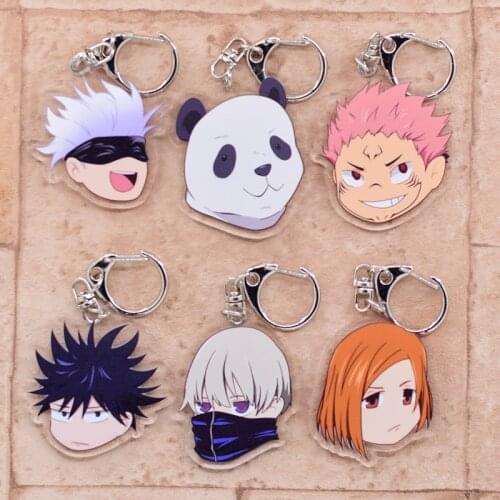 8 Styles Jujutsu Kaisen Keychain Cute Head Portrait Pendant Yuji Itador Gojo Satoru Anime Keyring Accessories