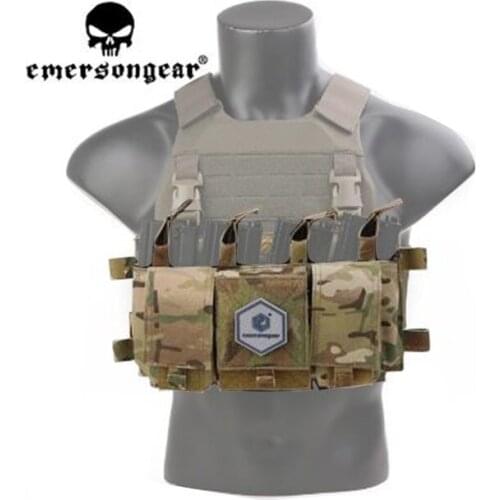 Emerson Tactical MF Style Quadruple 5.56 Chest Hanging/Panel Magazine Bag Mag Pouch For Airsoft Hunting Chest Rig Vest