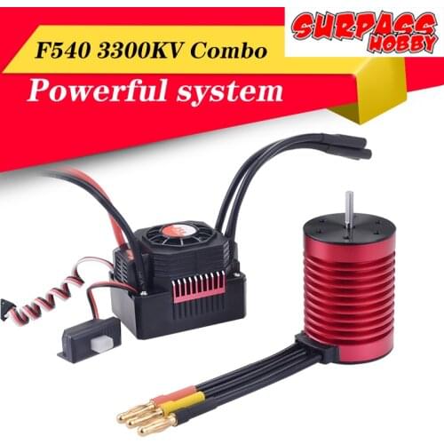 Hot SURPASS HOBBY KK 2S Waterproof Combo F540 3300KV Brushless Motor With 45A ESC For 1/10 1/12 RC Tamiya Axial RC Racing Car