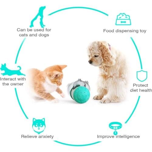 Dog Toy Treat Ball Dog Interactive Toy Treat Dispensing Food Leakage Slow Feeder Tumbler Ball Pet Chasing Toy For Dogs And Cats