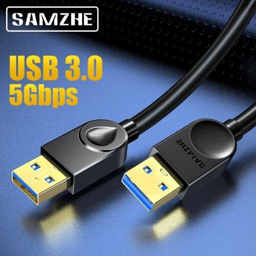 SAMZHE USB to USB 3.0 Extension Cable Male to Male 2.0 Extend Cable For PC TV PS4 Computer Laptop Extender