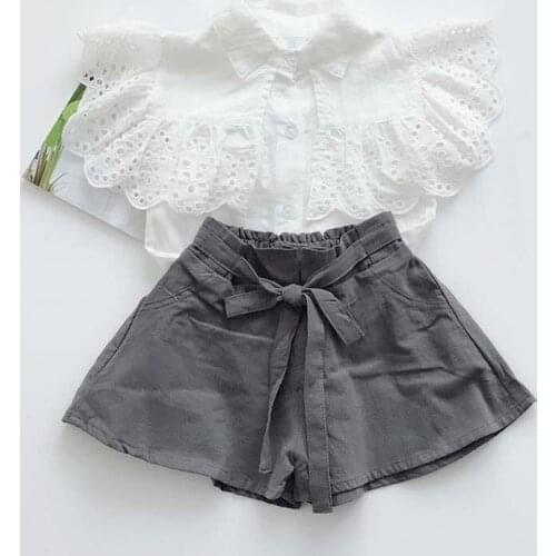 Girls Clothing Set fashion 2019 summer new style mesh butterfly T-shirt +Shorts Kids Suits bodysuit baby girl clothes