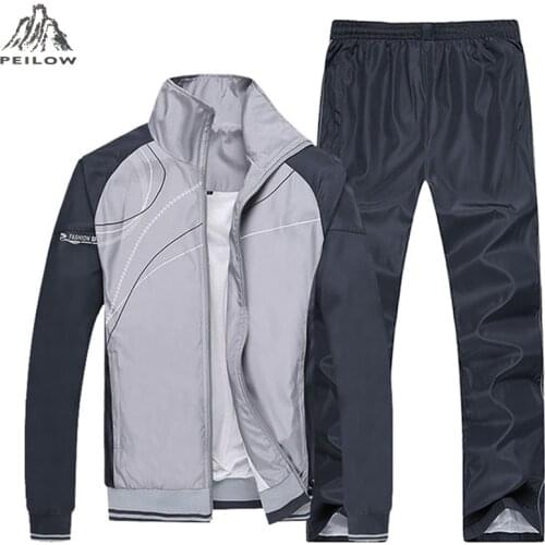 Mens Sportswear Set Autumn Brand Men`s Fitness 2 Piece Jacket+Pant Sets Sports Suit Male Casual Set Clothing Tracksuit Men