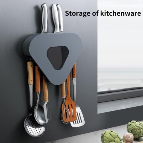 Kitchen Shelves Creative Knife Holder Pot Shovel Spoon Hook Multifunctional Kitchenware Storage Rack