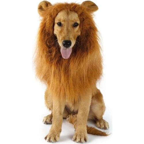 Hoopet Fancy Dress Up Pet Costume Cat Halloween Clothes Dogs Lion Mane Winter Warm Wig With Ears Festival Dress Up
