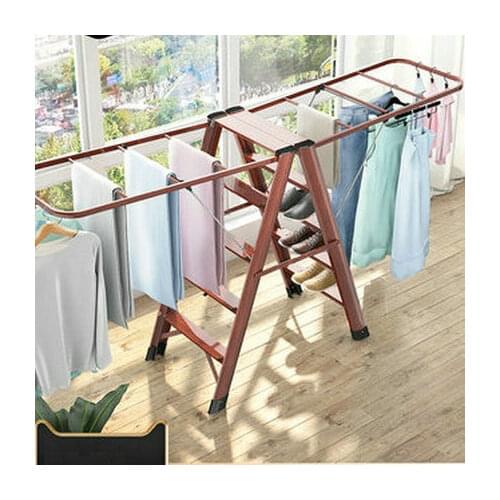 Multifunctional five-step aluminum alloy ladder drying rack dual-use household folding herringbone ladder thickened stair stool