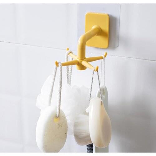 360 Degree Rotating Hooks Wall-Mounted Kitchen Utensils Rack Household Key Hanger Clothes Hooks