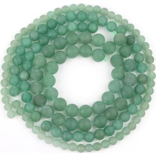 Natural Stone Frosted Green Aventurine Jades Beads Loose Spacer Beads For Jewelry Making DIY Perles Bracelets 4/6/8/10mm 15Inch