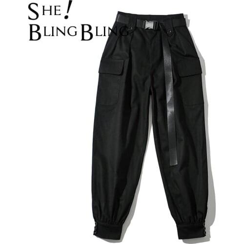 SheBlingBling New Autumn 2021 Fashion Womens Loose Casual Pants High-waist Streetwear Cargo Pants Daily Lady Trousers Sporty