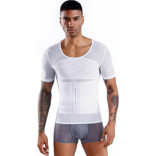 New arrival summer mens body shaping clothing, abdomen, tight shape, fitness waist, invisible short sleeve shape clothing