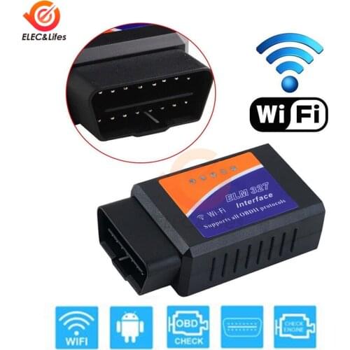 OBDII OBD2 Mini ELM327 V1.5 WiFi Wireless Bluetooth Car Auto Diagnostic Scanner for IOS Android Windows OBDII protocol 12V Car
