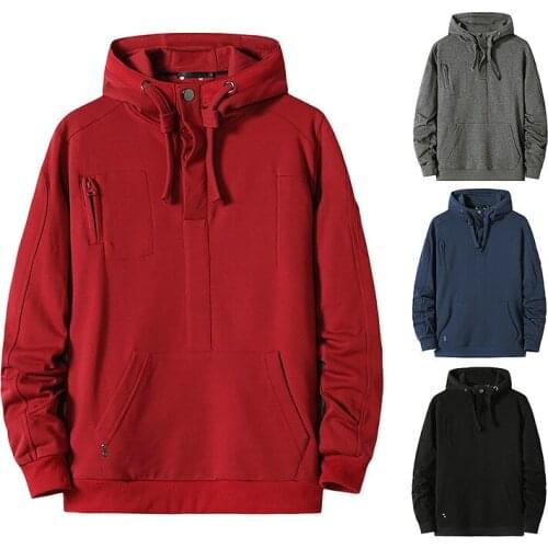 Autumn New Fashion Loose Wild Casual Mens Sports Hooded Thread Stitching Pullover Top