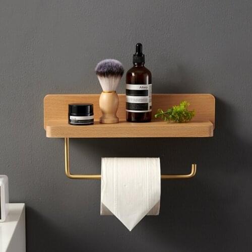 Toilet Tissue Box Bathroom Roll Paper Wall Hanging Storage Household Wooden Tissue Storage Toilet Kitchen Shelf Home Decoration