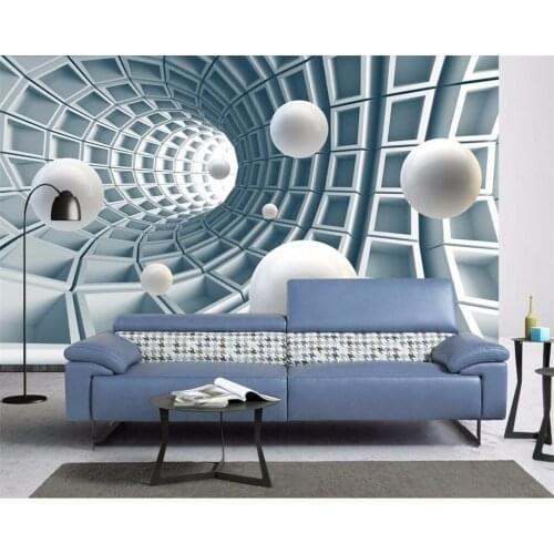 Beibehang Custom Photo Wallpaper 3d Mural Stereo Abstract Tunnel Space Ball 3d Background wall papers home decor papel de parede