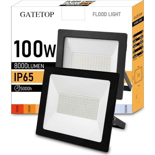 100w Floodlight Super Bright! IP65 Dust-proof Waterproof Outdoor LED Light 220-240V High Lumen for Garden Courtyard Street