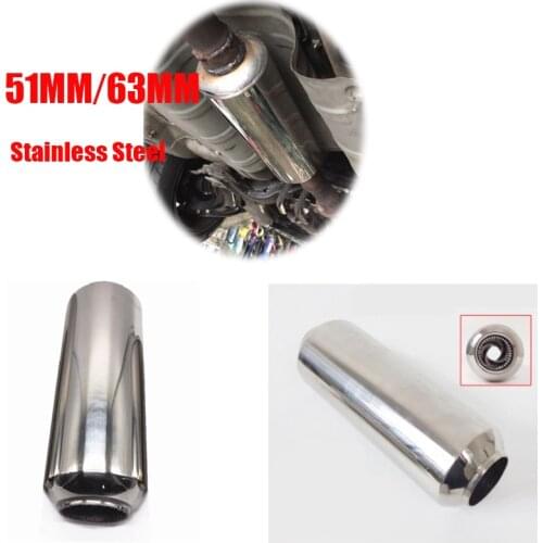 1x Stainless Steel 2.5" in to 2.5" Out Car Exhaust Middle Pipe Tornado Muffler Silencer Dissipative