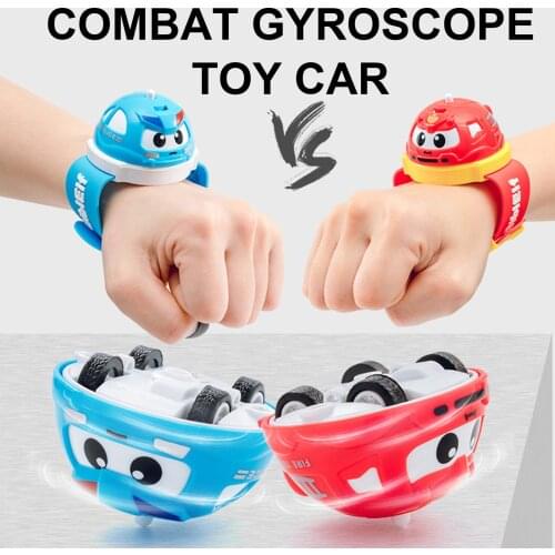 Rotating Gyro Watch Toy power battle watch car toy Spinning Top Pull Back Car Interactive Gift Educational toys for children