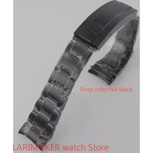 20mm BLIGER High Quality Stainless Steel Watch Bracelet Band Deployment Clasp Fit 40mm Watchband black