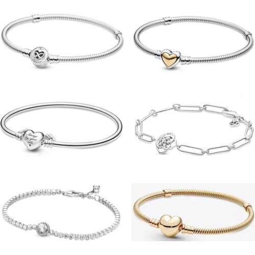 2021 NEW 100% 925 Sterling Silver Mothers Day Limited Collection Chain Bracelet Bangle Fit Women Original Fashion Jewelry Gift