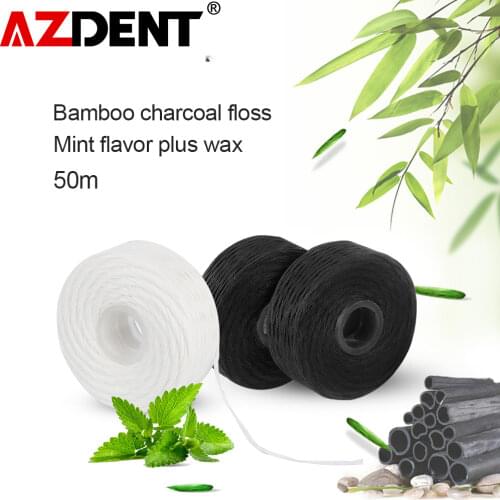 AZDENT 50M Dental Flosser Oral Hygiene Teeth Cleaning Flosser Dental Floss Spool Mint Toothpick Flosser Teeth Flosser with Box