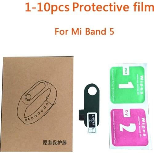 1/2/3/5/10Pcs Hydrogel Protective Tempered Film For Xiaomi Mi Band 5 Protection Film Full Screen Permeability Film HD Explosion
