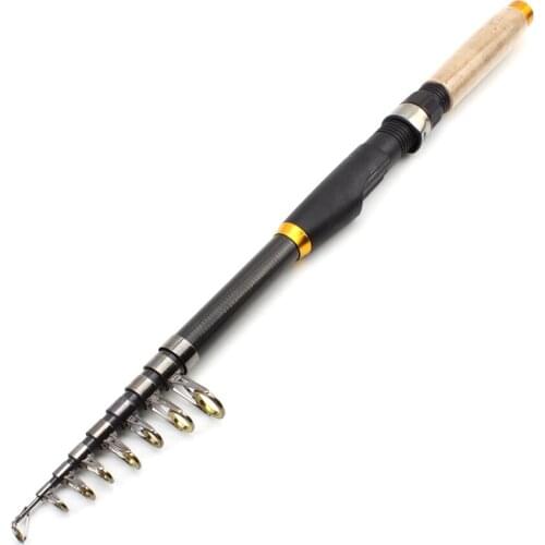 1.8m-3.6m Carbon Fiber telescopic fishing rod Super short pocket Portable Spinning pole carp Trout Rod M Power fast Travel Rod