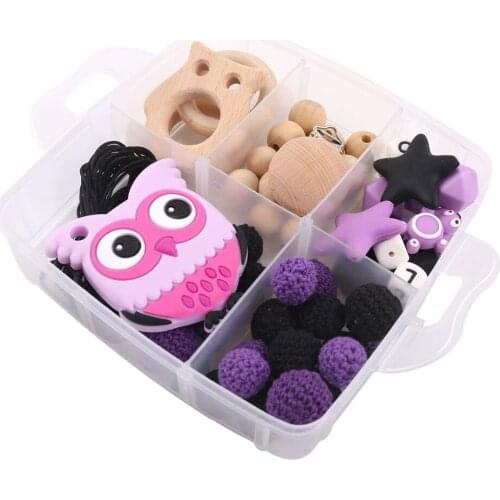 1 Set DIY Crafts Halloween Gift Wooden Teething Owl Pendant Pacifier Clip Baby Accessories Chew Toy All Saints' Day Baby Teether