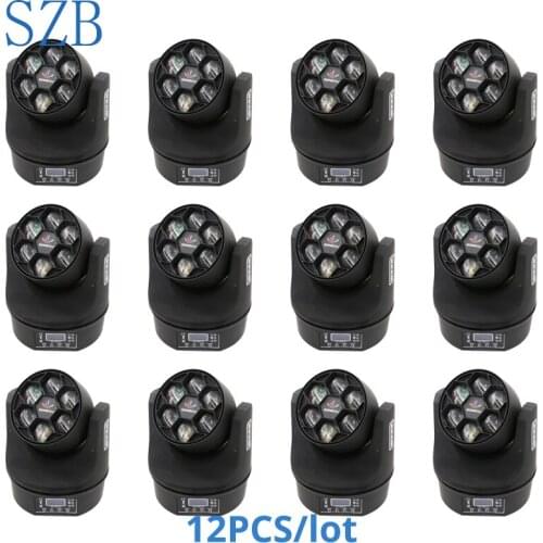 12 PCS 6x15W Mini Bee Eyes RGBW 4in1 Moving Head Beam Washer Light /SZB-MH0615A