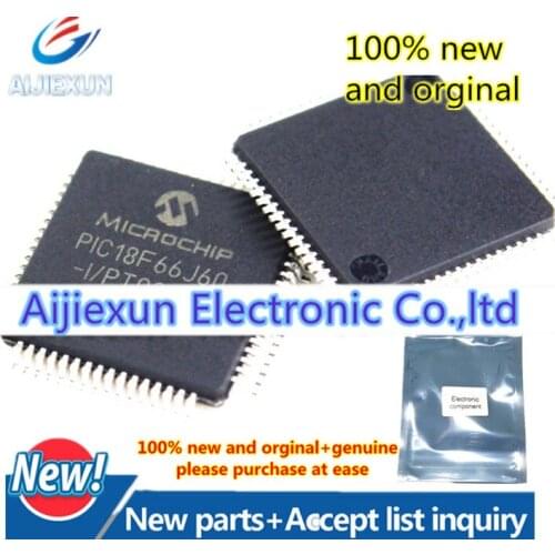 2Pcs 100% new and orginal PIC18F66J60-I/PT 64/80/100-Pin, High-Performance, 1 Mbit Flash Microcontrollers with EthQFP64 in stock
