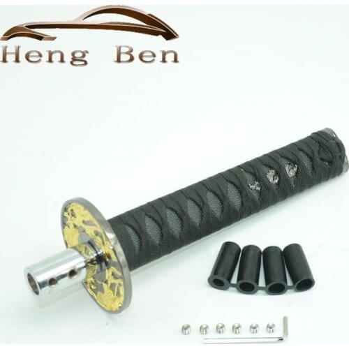200mm JDM Short Samurai Gold Dragon Sword Shift Knob Metal Weighted Katana Shifter For Universal car