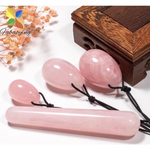 3pcs Natural Stone Crystal Yoni Eggs And 1pcs Stick Massage Set Wand Healing Health Care Tools Kegel Exercise For Women
